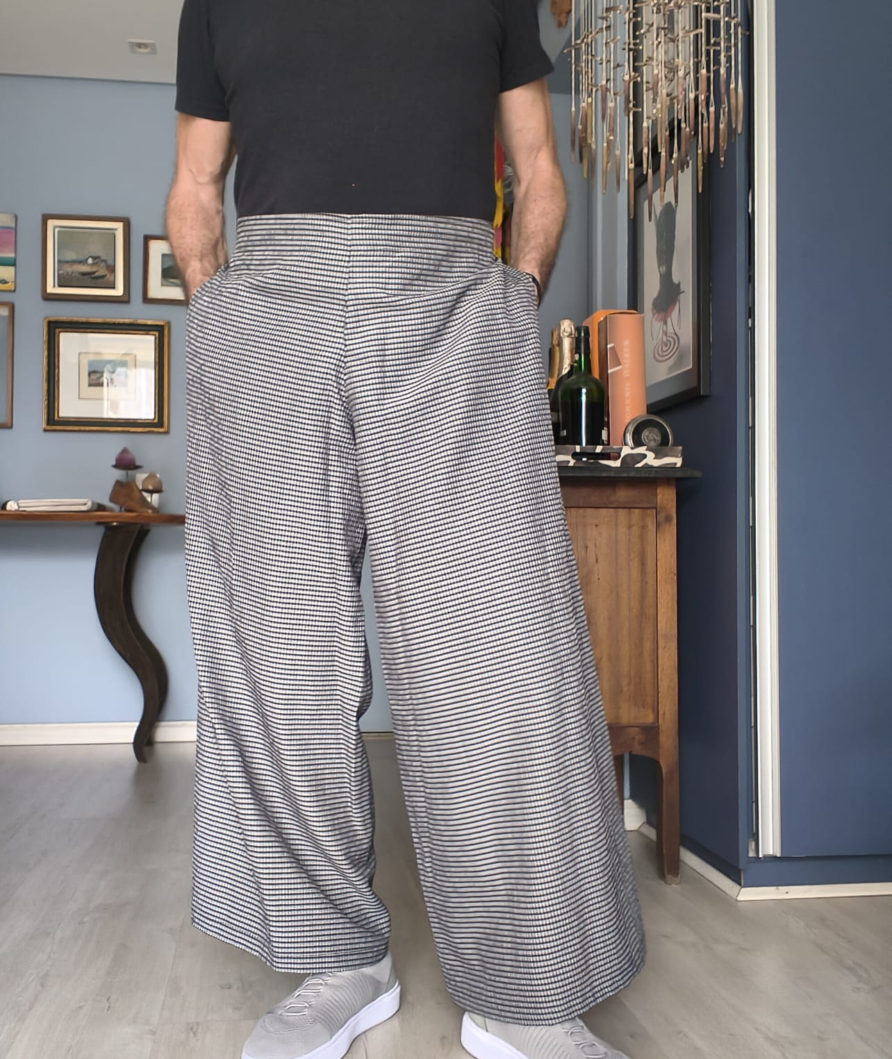 Calça Pantalona Masculina Xadrez